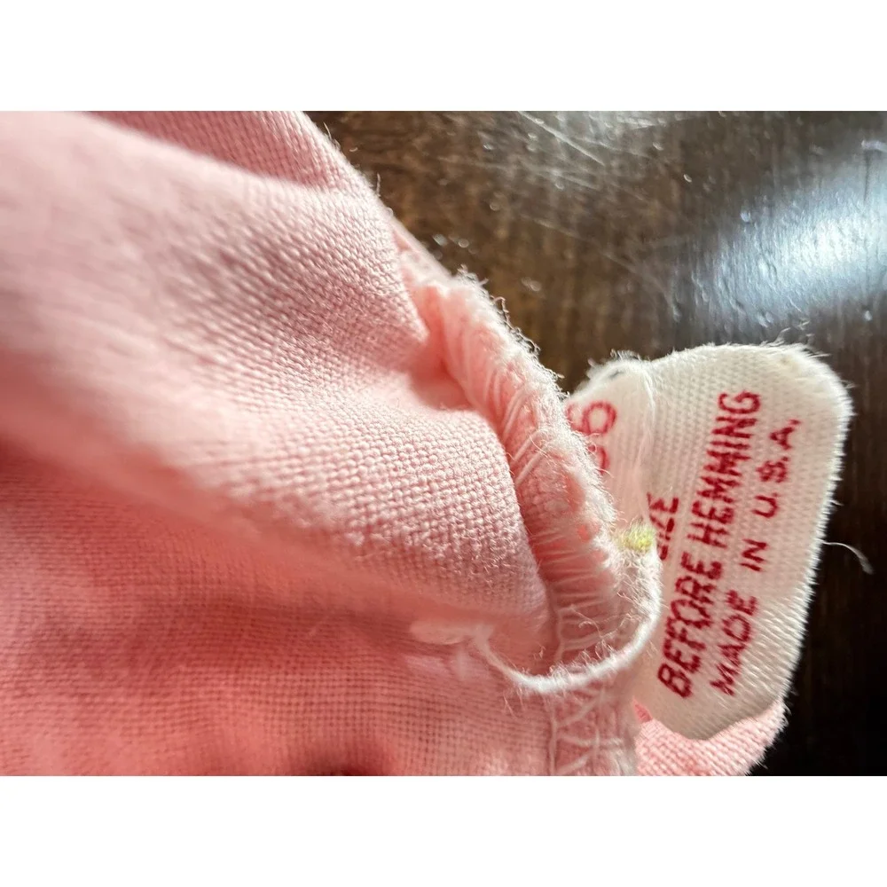 VTG Pepperell Pink White Striped Pillowcase Set 2 Fine Muslin 100% Cotton USA